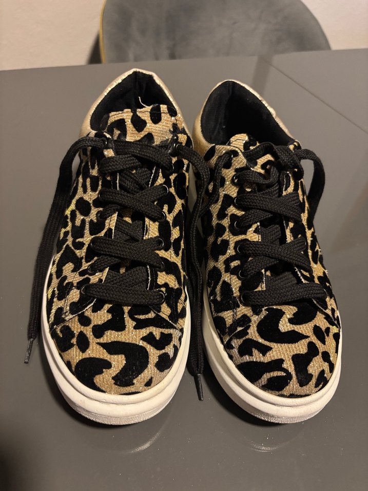 Leopar Desenli Platform Spor Ayakkabı - Görsel 3