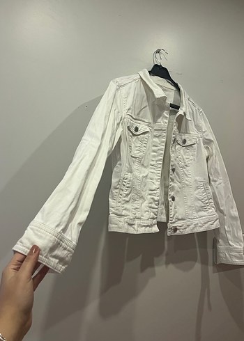 Mango Beyaz Kot Denim Ceket - Görsel 2