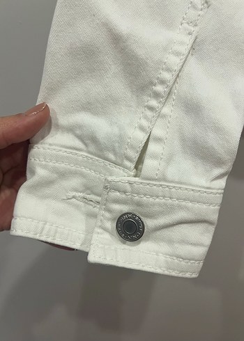 Mango Beyaz Kot Denim Ceket - Görsel 5