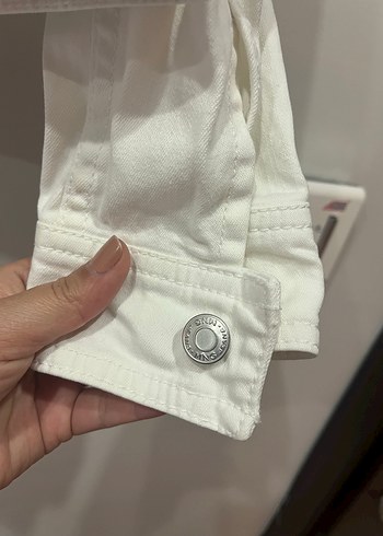 Mango Beyaz Kot Denim Ceket - Görsel 4