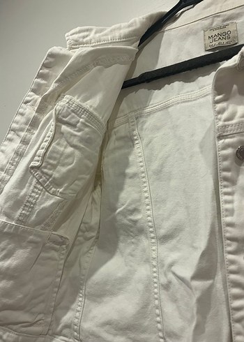 Mango Beyaz Kot Denim Ceket - Görsel 7