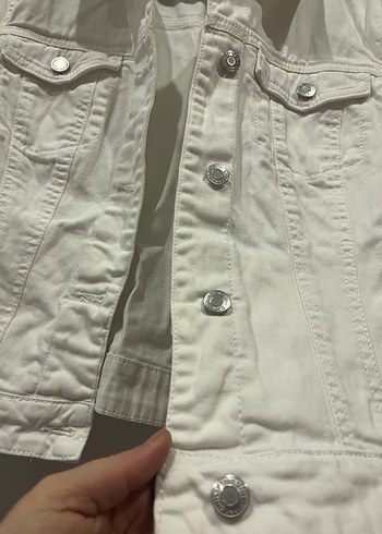 Mango Beyaz Kot Denim Ceket - Görsel 6