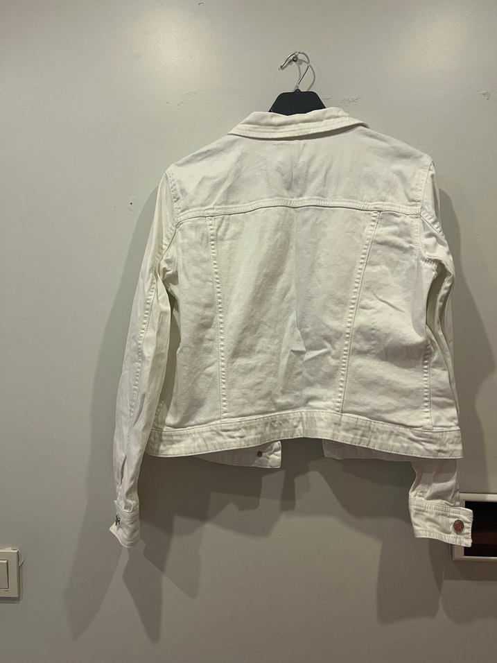 Mango Beyaz Kot Denim Ceket - Görsel 3