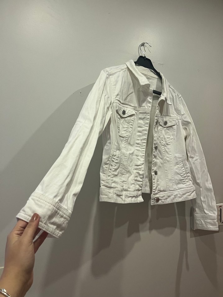 Mango Beyaz Kot Denim Ceket - Görsel 2