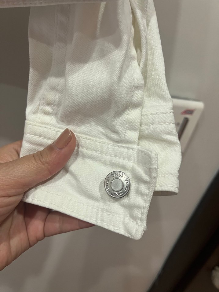 Mango Beyaz Kot Denim Ceket - Görsel 4