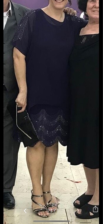 büyük beden 46 abiye elbise - Görsel 7