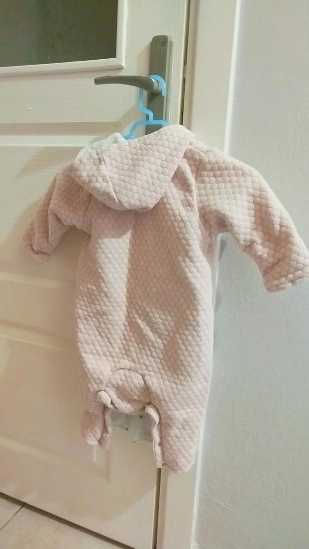 Düğmeli Pembe Bebek Tulumu - Görsel 2