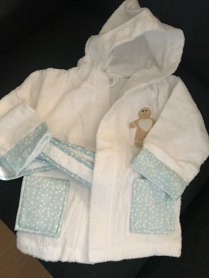 English Home Kapüşonlu Çocuk Bornoz kurabiye adam S - Görsel 2