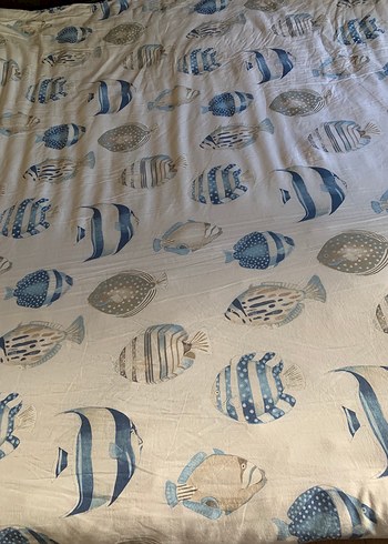 English Home çift taraflı Mavi Balık Desenli Nevresim