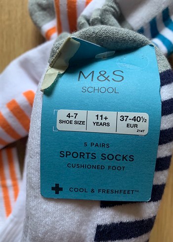 Marks&Spencer Çizgili renkli çocuk çorap seti - Görsel 2