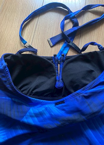 Calvin Klein Calvin Klein Mavi Bağcıklı Drapeli Kadın Mayo