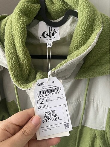 42 Beden yeşil Renk Koton sweatshirt