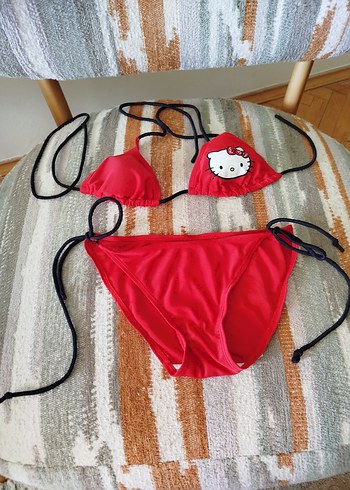 Kırmızı Strappy Hello Kitty Bikini