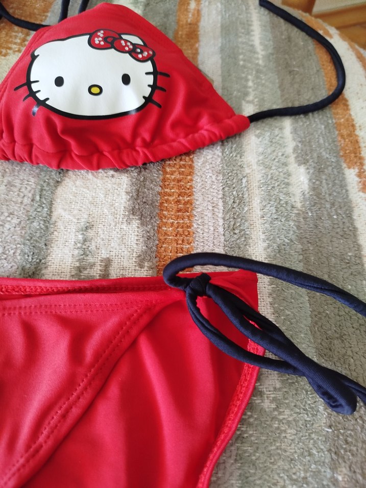 Kırmızı Strappy Hello Kitty Bikini - Görsel 2