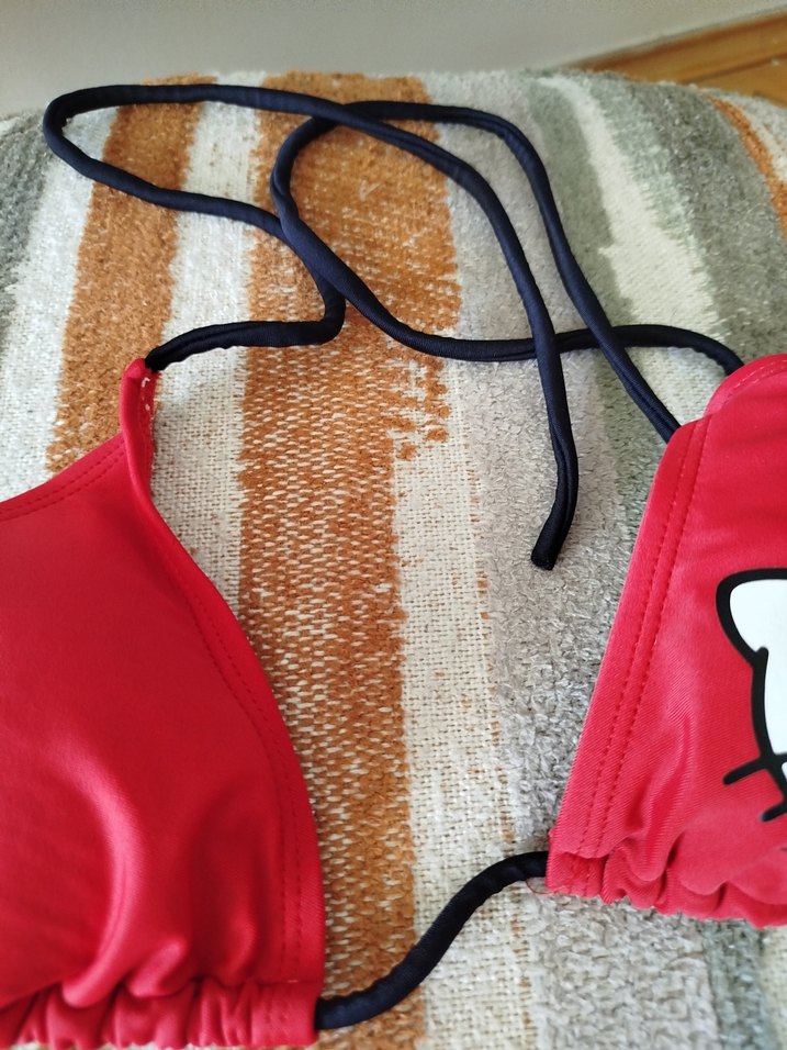 Kırmızı Strappy Hello Kitty Bikini - Görsel 3