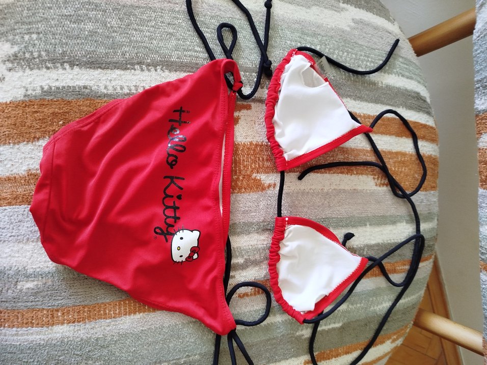 Kırmızı Strappy Hello Kitty Bikini - Görsel 4