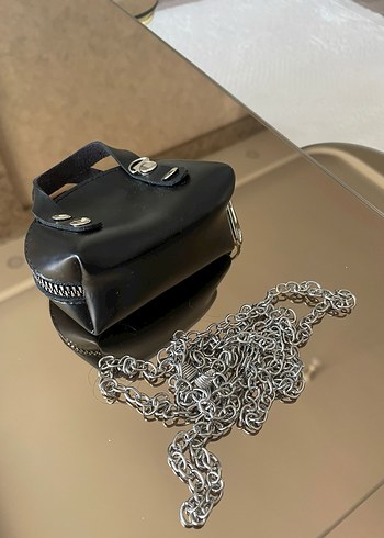 Zincir Detaylı Siyah Biker Kadın El Zinciri - Görsel 2