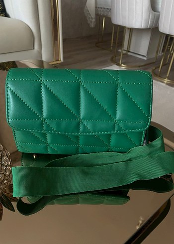 Yeşil Deri Kadın Omuz Çantası - Görsel 3