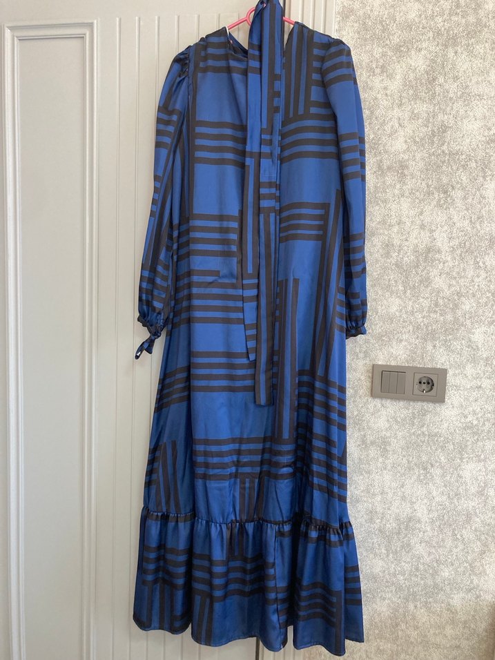 Melike tatar Mavi Uzun Bohem Elbise - Görsel 2