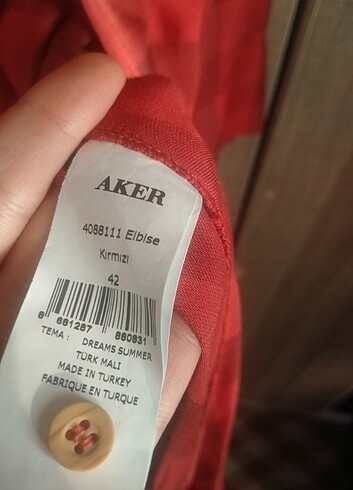 42 Beden bordo Renk Aker ekose elbise 