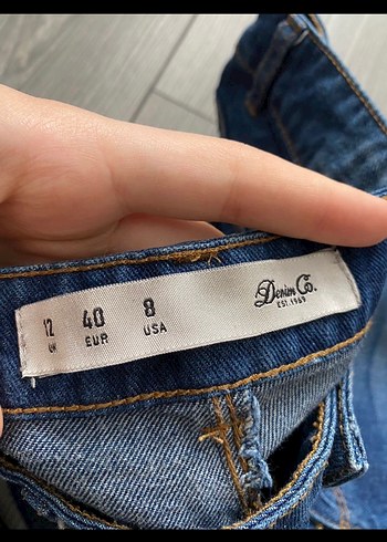 Denim&Co Kadın mini şort denim