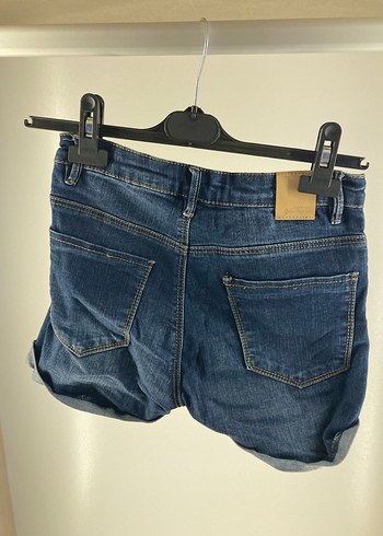 Kadın Koyu Mavi Mini Kot Şort - Görsel 4