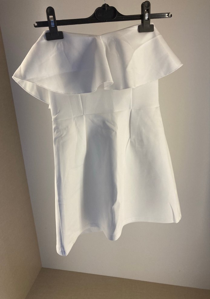 Beyaz Straplez Mini Elbise - Görsel 2