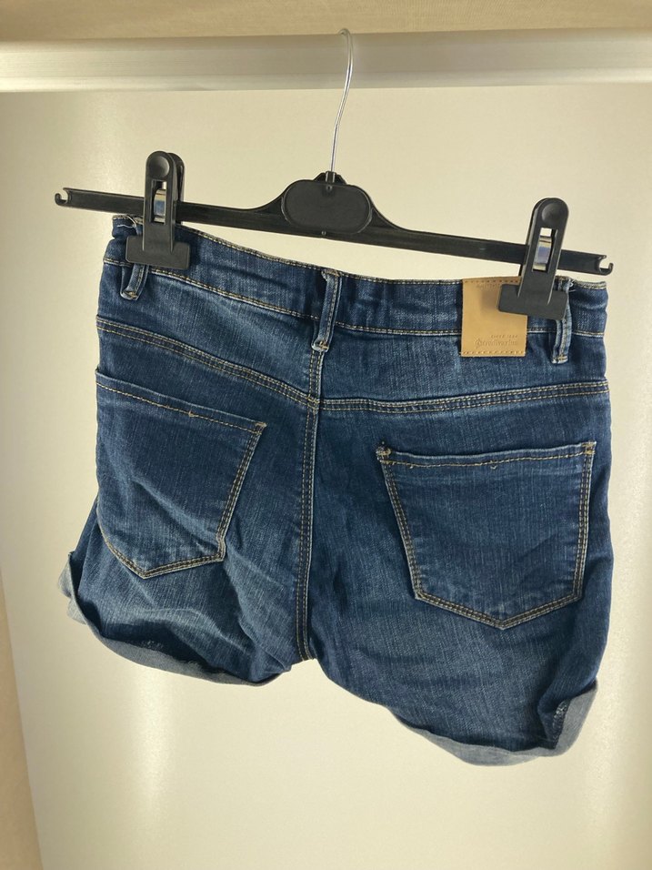 Kadın Koyu Mavi Mini Kot Şort - Görsel 3