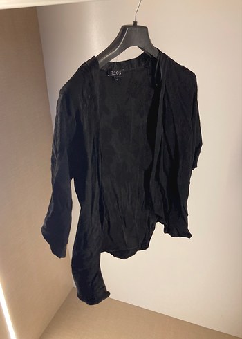 Kadın Siyah SATEN Salaş KİMONO - Görsel 2