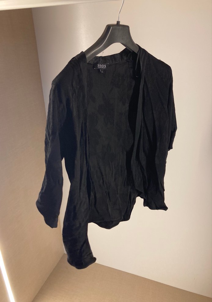 Kadın Siyah SATEN Salaş KİMONO - Görsel 2