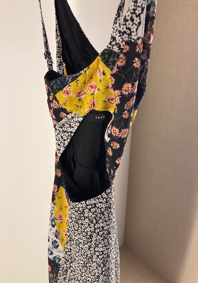 Çok Renkli Bohem V Yakalı Uzun Elbise BEL DEKOLTELİ - Görsel 4