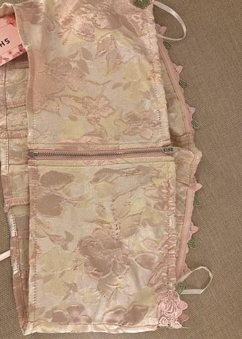 Pembe Dantel Detaylı Bohem Straplez Büstiyer - Görsel 4