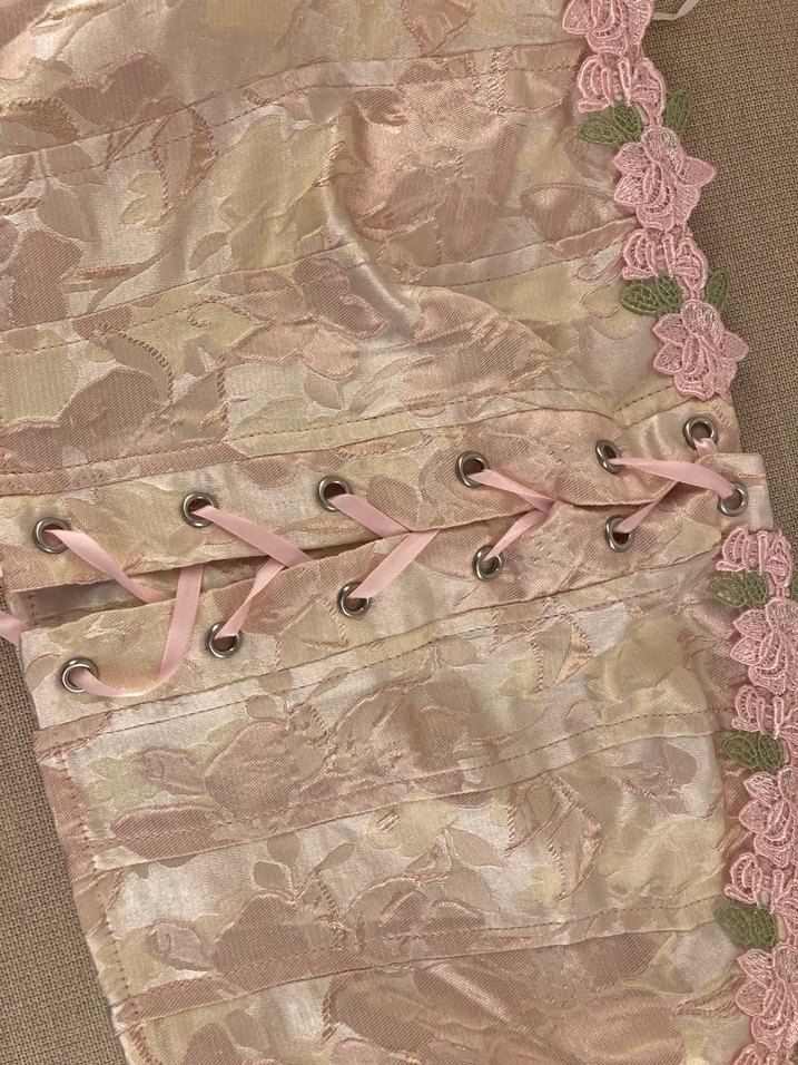 Pembe Dantel Detaylı Bohem Straplez Büstiyer - Görsel 3