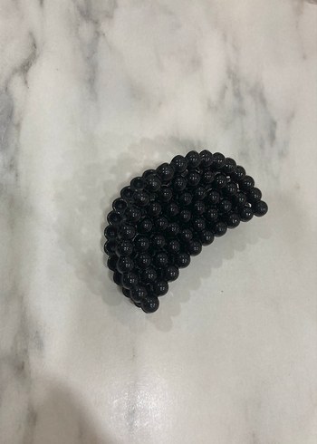 Siyah Boncuklu Kadın Saç Tokası - Görsel 2