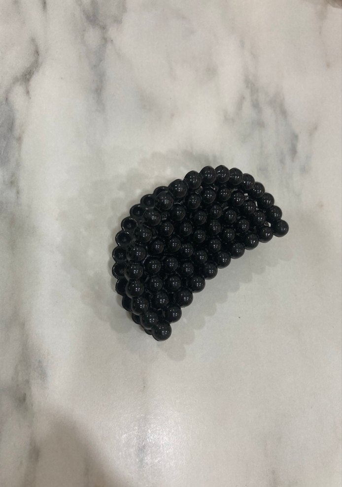 Siyah Boncuklu Kadın Saç Tokası - Görsel 2