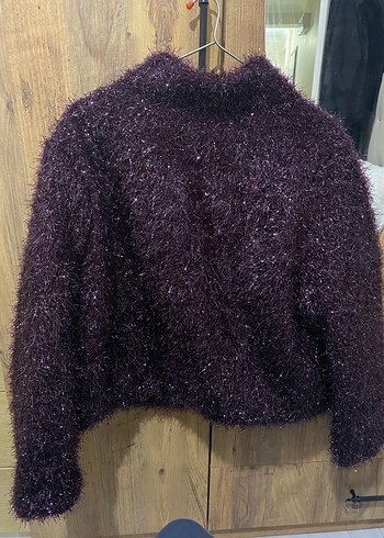 Mor Kürklü Kadın ışıltılı Ceket - Görsel 4
