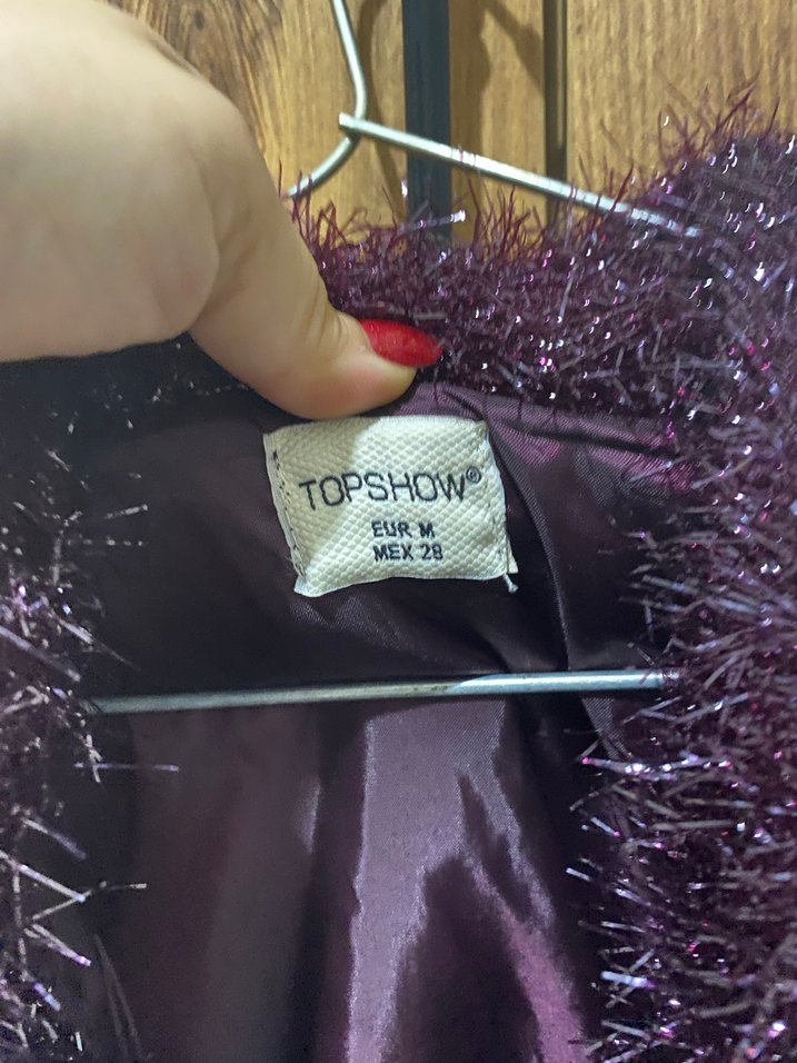 Mor Kürklü Kadın ışıltılı Ceket - Görsel 2