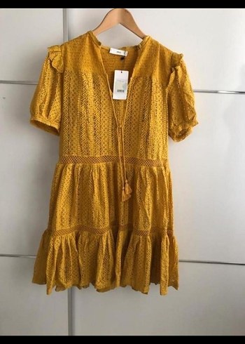 Mango Sarı Bohem Elbise