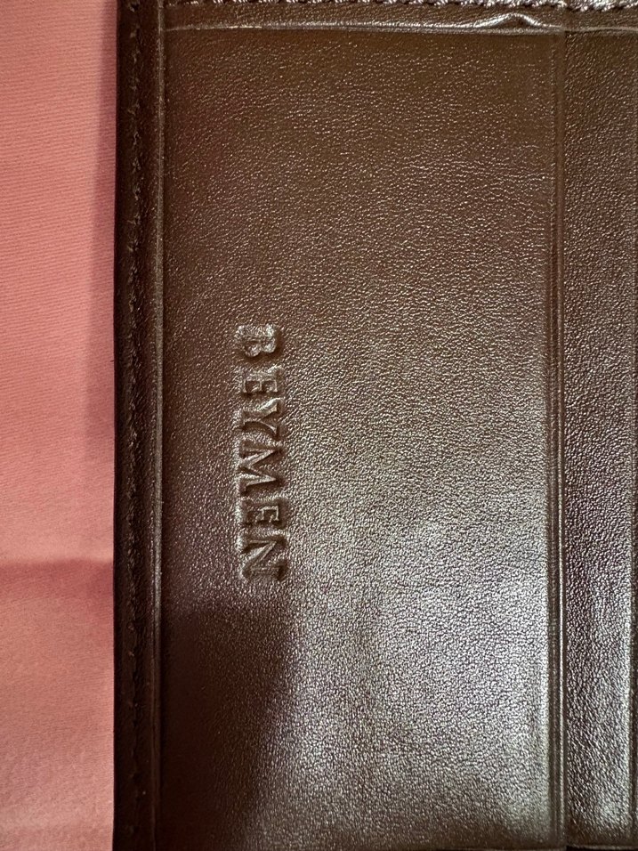 Orijinal beymen kahverengi deri erkek cüzdanı - Görsel 4