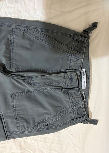 Gri Pamuklu Rahat Kesim Kadın kargo Pantolon - Görsel 4