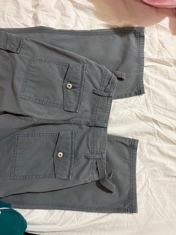 Gri Pamuklu Rahat Kesim Kadın kargo Pantolon - Görsel 5