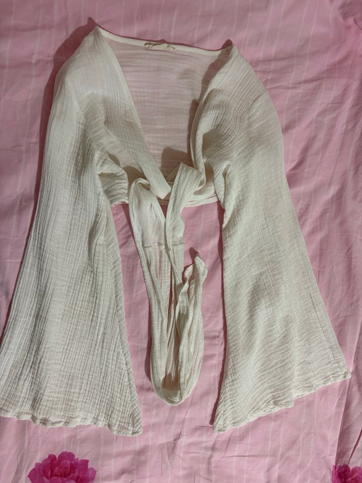 Kruvaze müslin bluz - Görsel 3