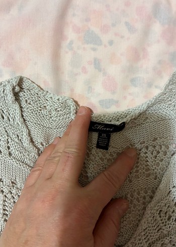 Gri V Yakalı Örgü Kadın Kazak - Görsel 2