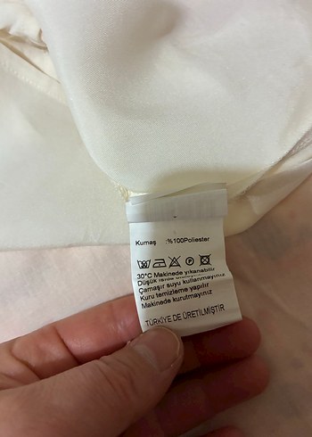 Beyaz Kolsuz V Yaka Keten Bluz - Görsel 3