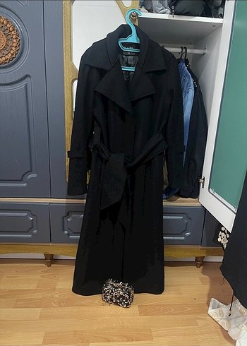 Siyah Kuşaklı Uzun Kaban Kasha marka - Görsel 2