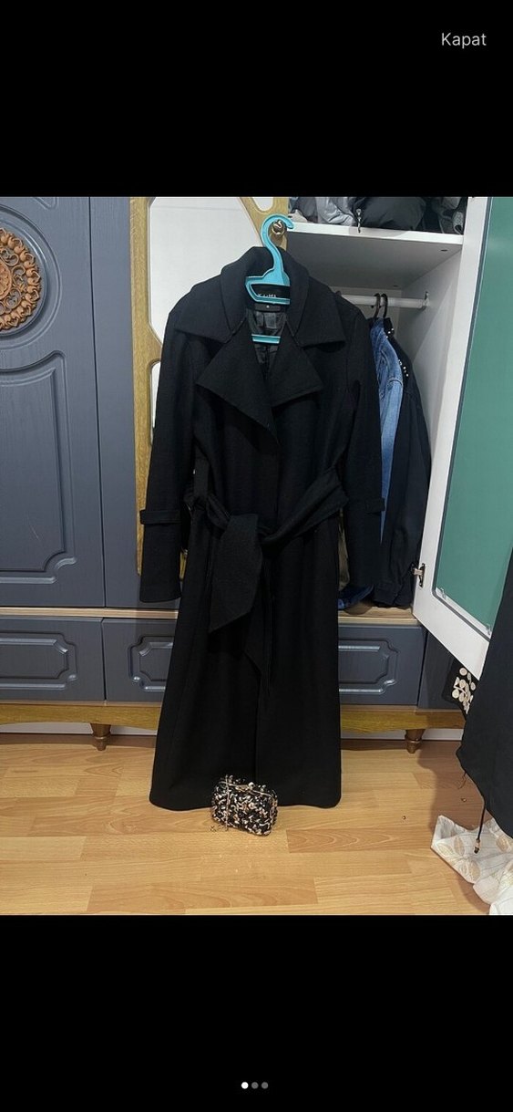 Siyah Kuşaklı Uzun Kaban Kasha marka - Görsel 2