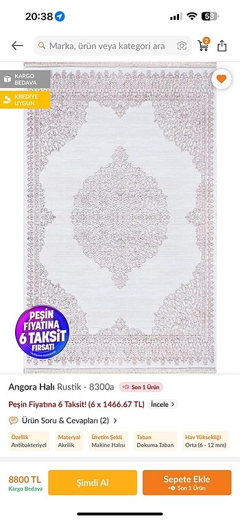 Beden Angora halı ,ipek halıdırr