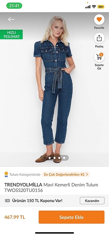 Trendyolmilla denim tulum
