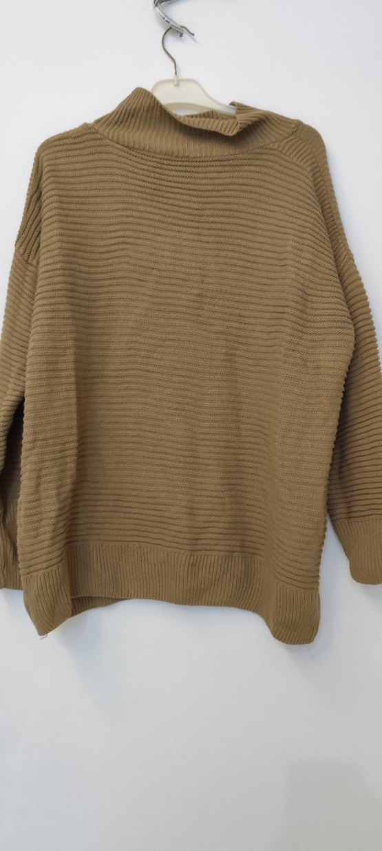 Kadın Kahverengi Boğazlı Triko Kazak - Görsel 4