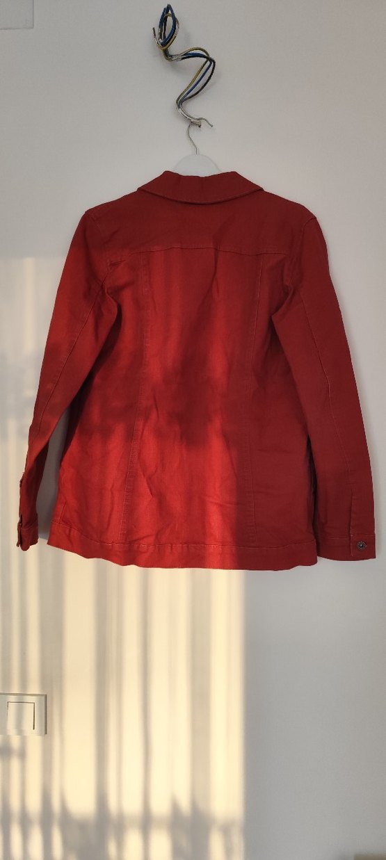 Kırmızı Kot Ceket - Görsel 4